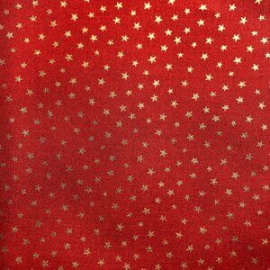 1 2/3 yards Quilt Fabric Cotton - Gold Stars - Christmas - Makower UK #525-2
